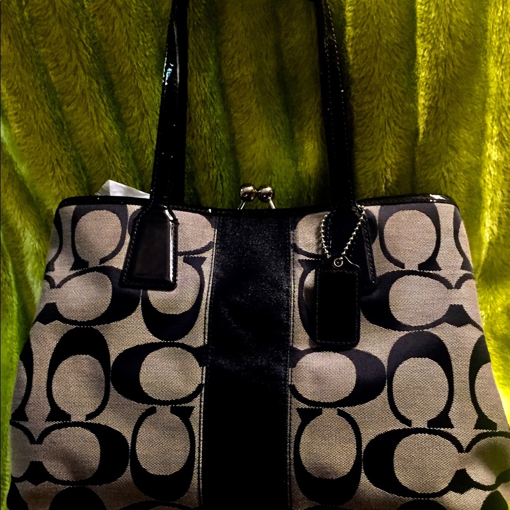 Coach Signature Stripe Designer Handbag